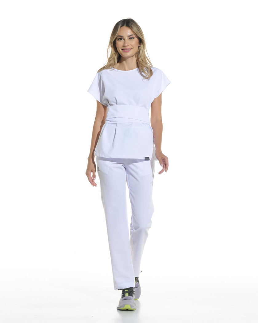 Bluza medicala CELESTE alb