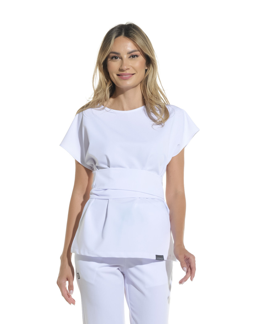 Bluza medicala CELESTE alb