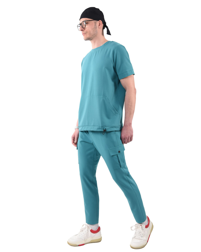 Pantaloni medicali CARGO turcoaz